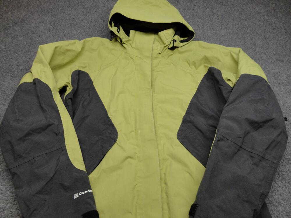 Mountain Hardwear Jacket Womens 12 Green Gray Hooded Waterproof Ski Parka Warm